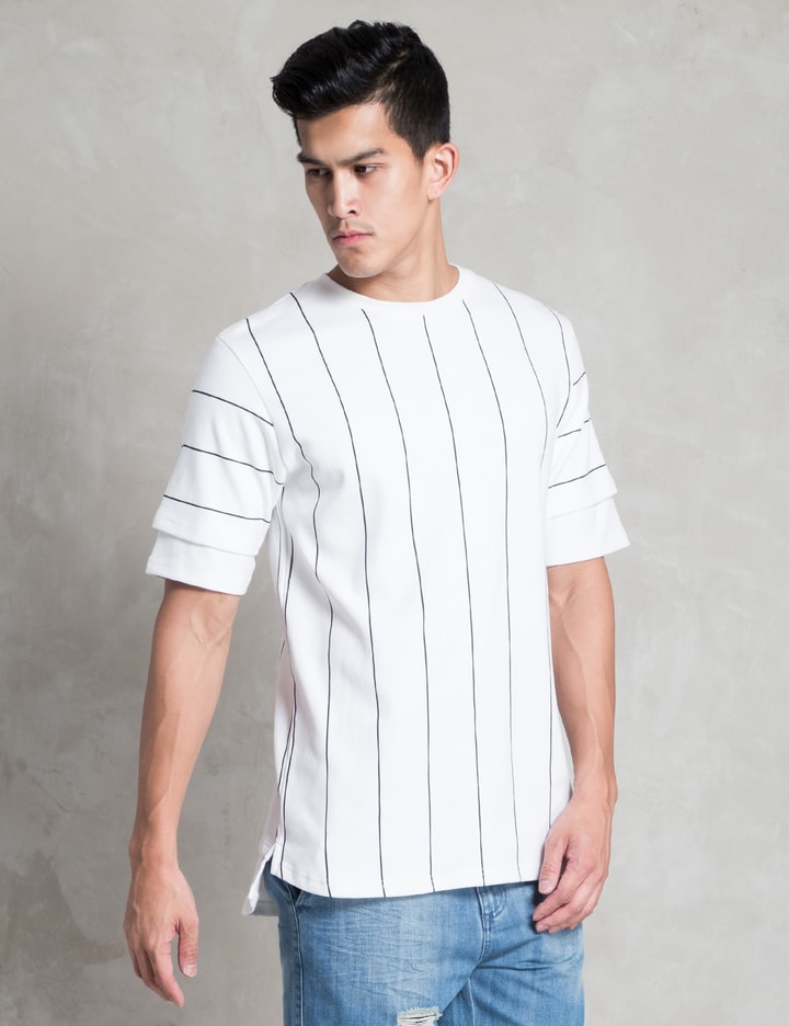 White Pinstripe Layer T-Shirt Placeholder Image