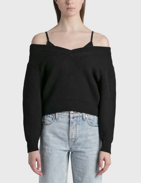 T By Alexander Wang Off-shoulder Pullover