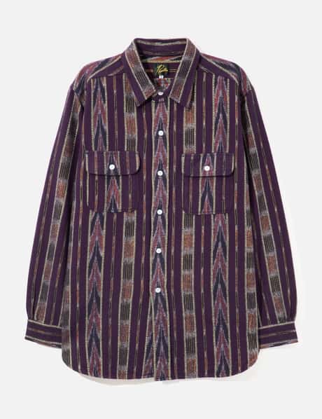 니들스 Work Shirt - Ikat Stripe