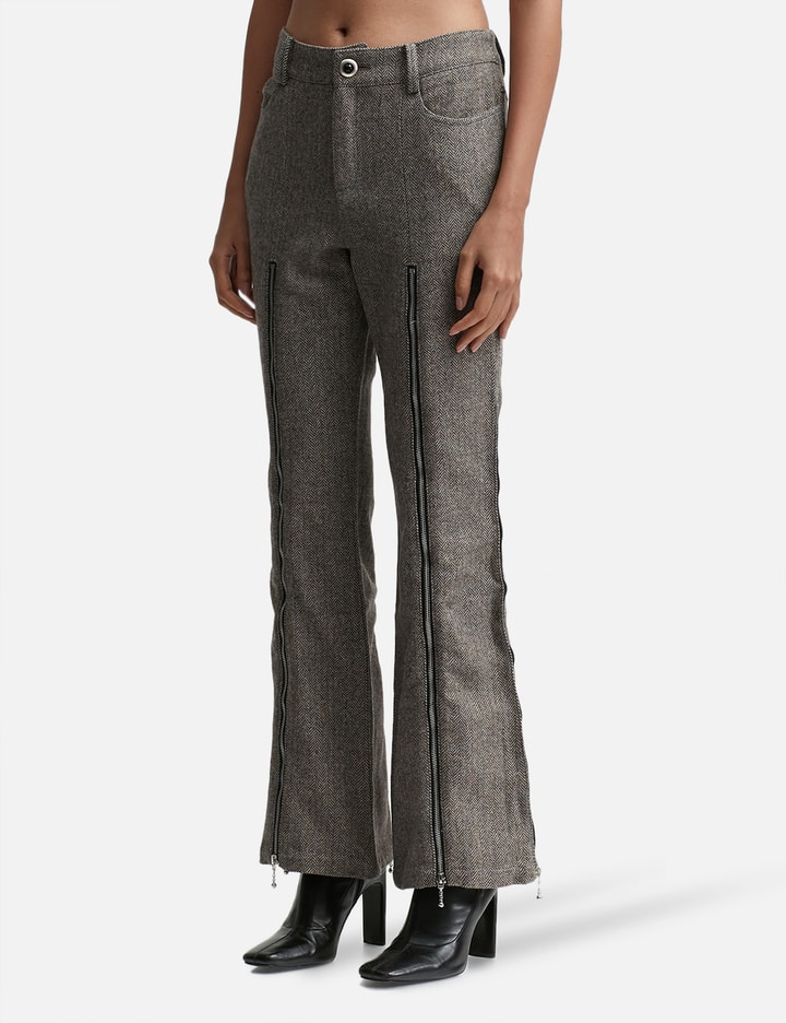 AIKA HERRINGBONE ZIP-UP BELL PANTS Placeholder Image