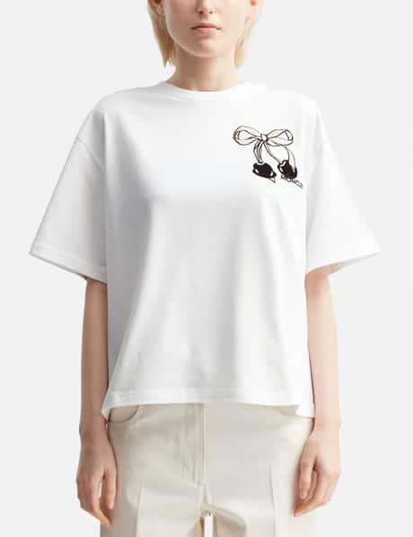 Moncler Embroidered Cherry Logo Cotton T-Shirt