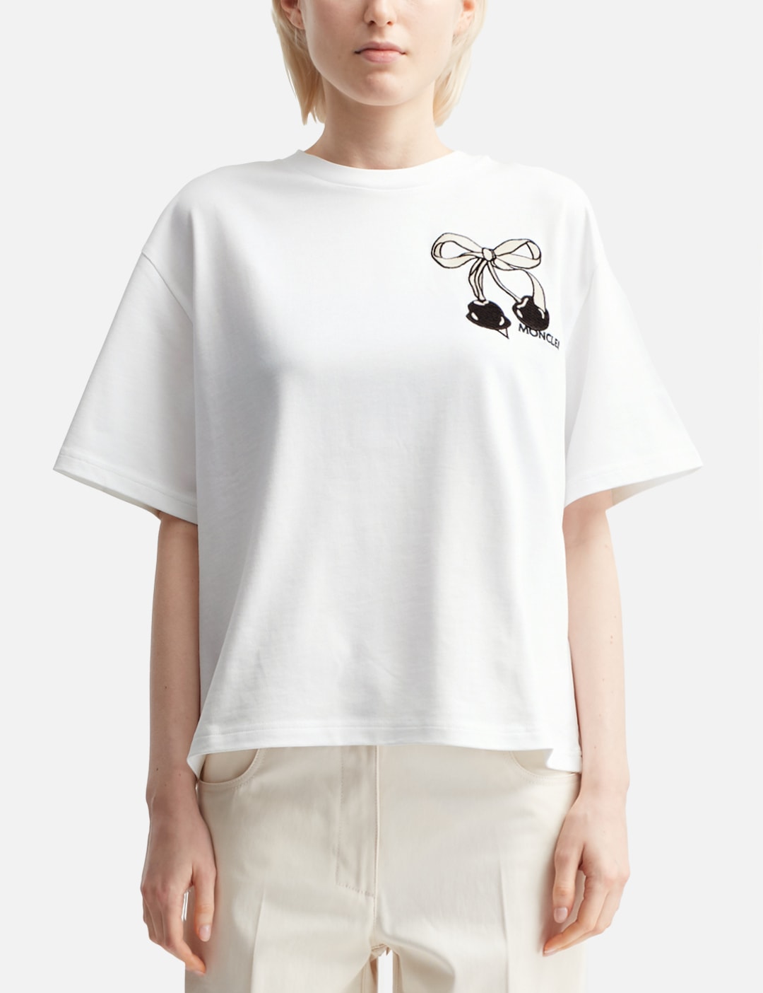 Embroidered Cherry Logo Cotton T-Shirt view 6