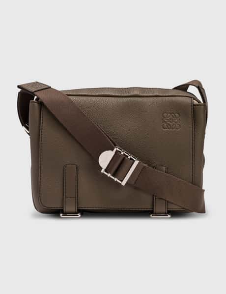 LOEWE Soft Grained Calfskin XS Military Messenger Bag Dark Taupe