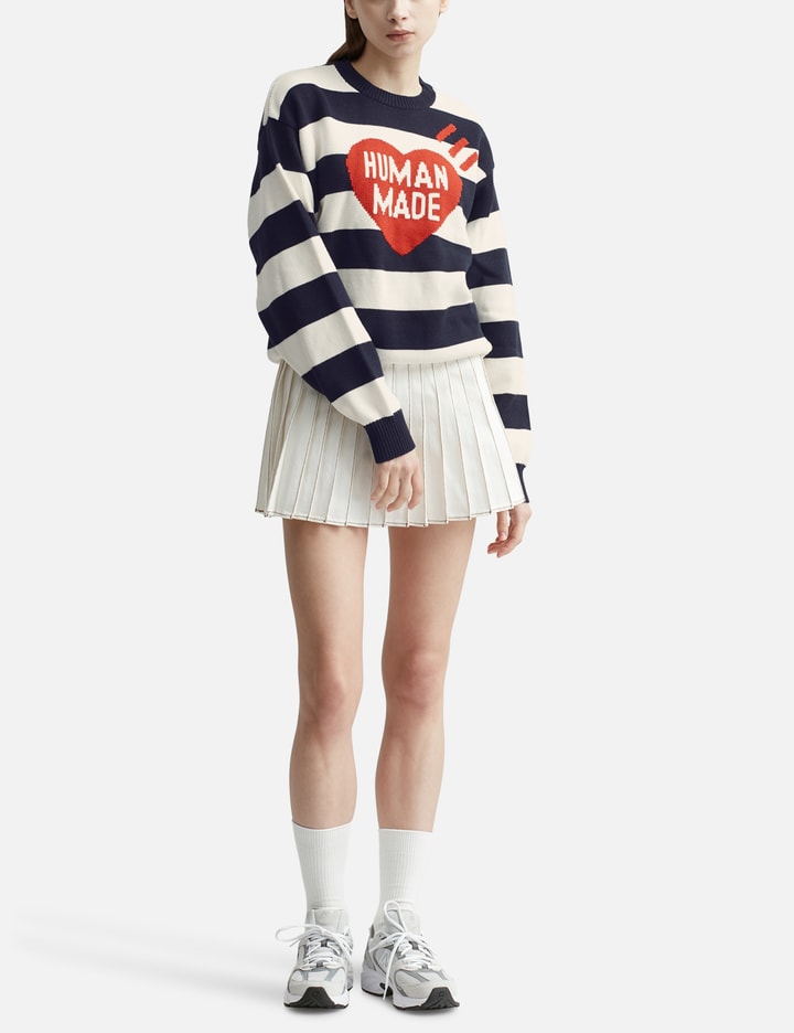STRIPED HEART KNIT SWEATER Placeholder Image