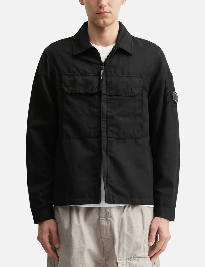 C.P. Company Cotton/Linen Zipped Lens Overshirt