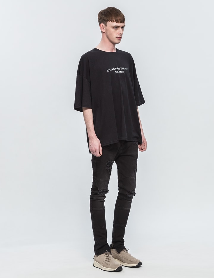 Ripped Biker Denim Jeans Placeholder Image