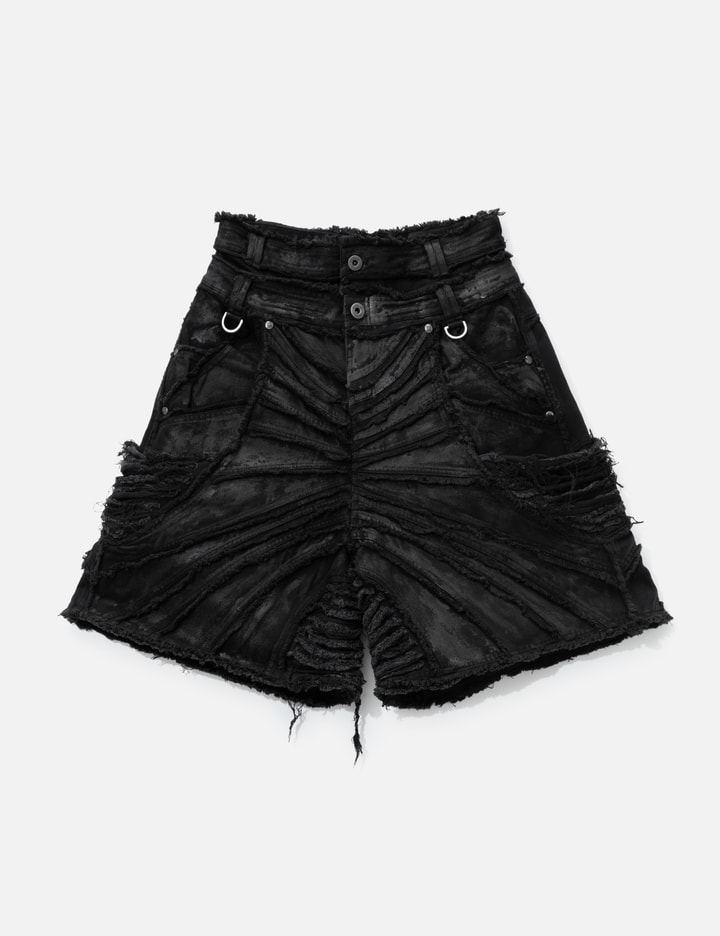 Thought We Friends Attached Detachable Waxed Distressed Denims