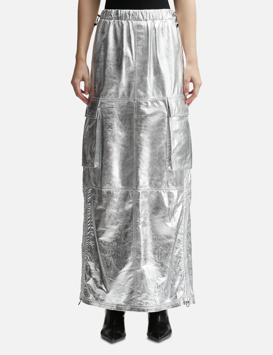 WET LEATHER MAXI SKIRT view 13