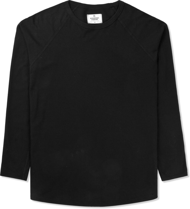 Black Solid Jersey L/S Raglan T-Shirt Placeholder Image