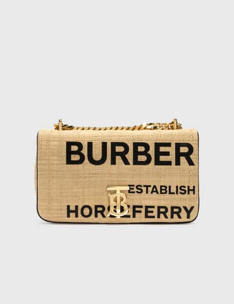 Burberry Small Horseferry Print Quilted Raffia Lola Bag HBX