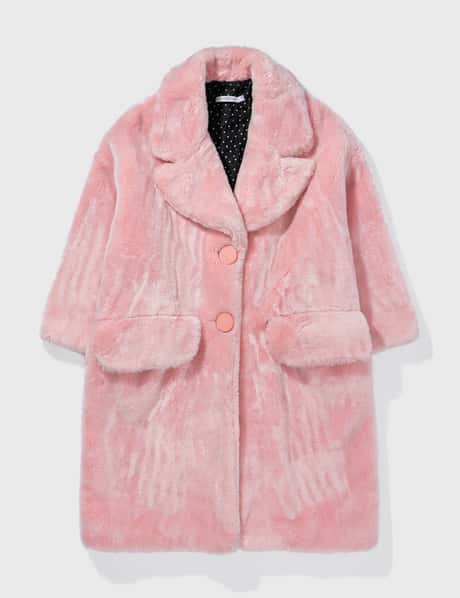 Vivetta Vivetta Pink Faux Fur Grandpa Coat
