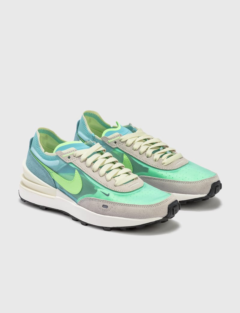 nike waffle one bleached aqua