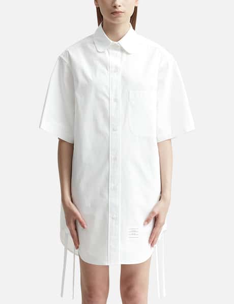 Thom Browne 슈퍼사이즈 개더드 셔츠 드레스