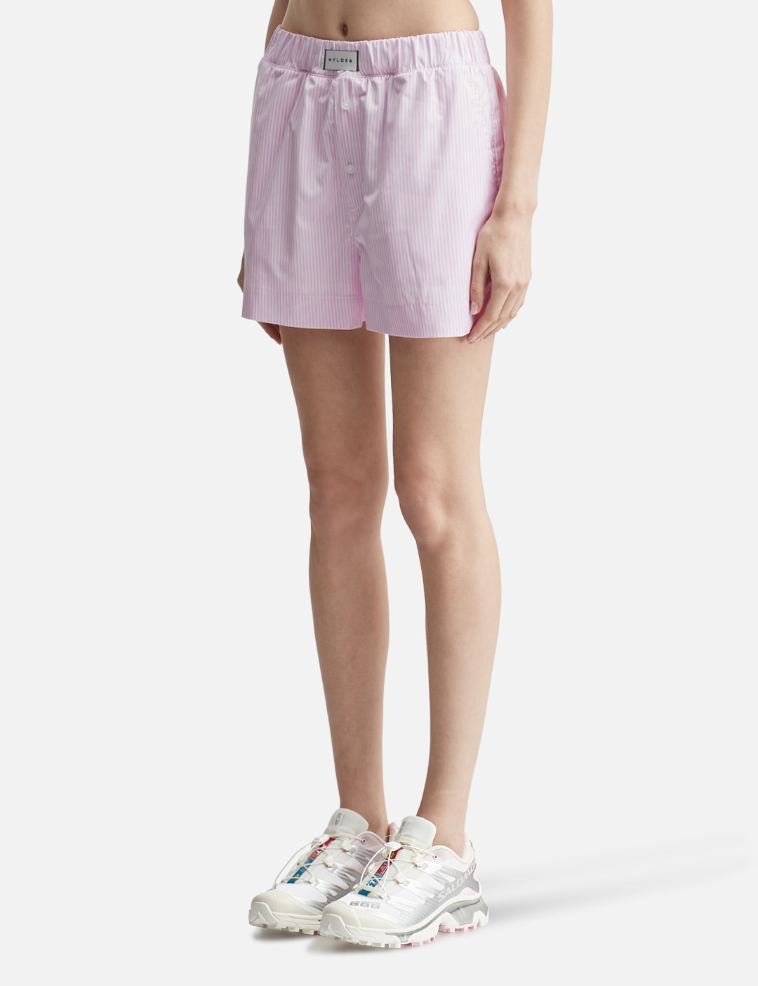 Paloma Shorts Pink & White Stripe view 14