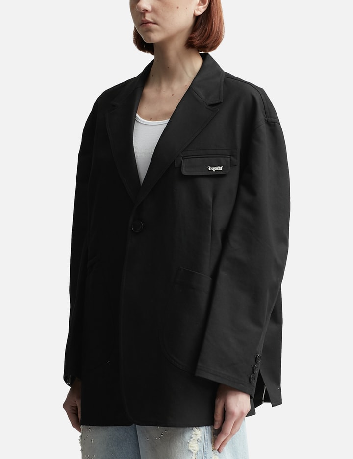 Oversized Pocket Detail Single-Breasted Blazer