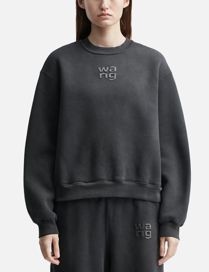 Crewneck Sweatshirt With Hotfix Logo