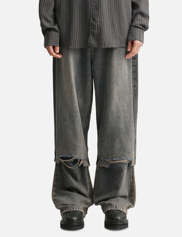 Acid Wash Layered Hybrid Jeans Placeholder Image
