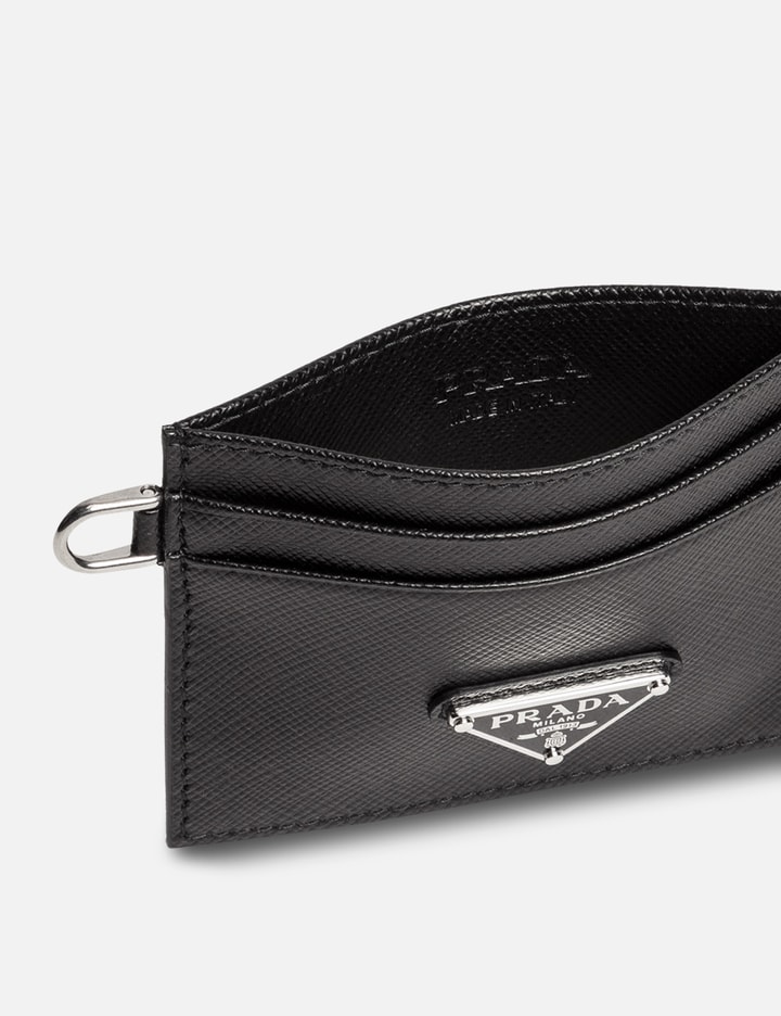 Prada 1M1122 Saffiano Leather Business Card Holder with Snap Closure –