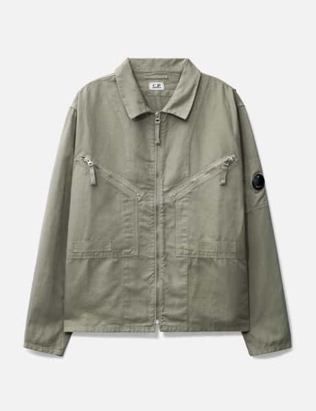 C.P. Company Cotton-Linen Blend Full Zip Overshirt