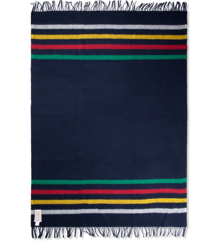 Navy Multistripe Caribou Throw Blanket Placeholder Image