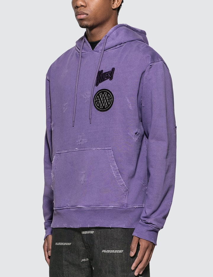 Distressed Hoodie With Patches Placeholder Image