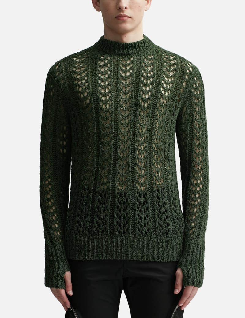sacai patterned-jacquard cardigan - Green