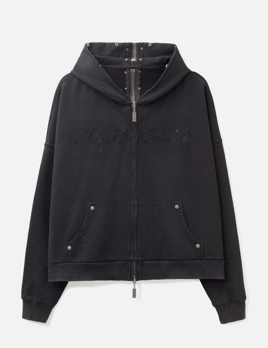"Nyra" Zip-Up Hoodie With Detachable Fur Trim Hood view 15
