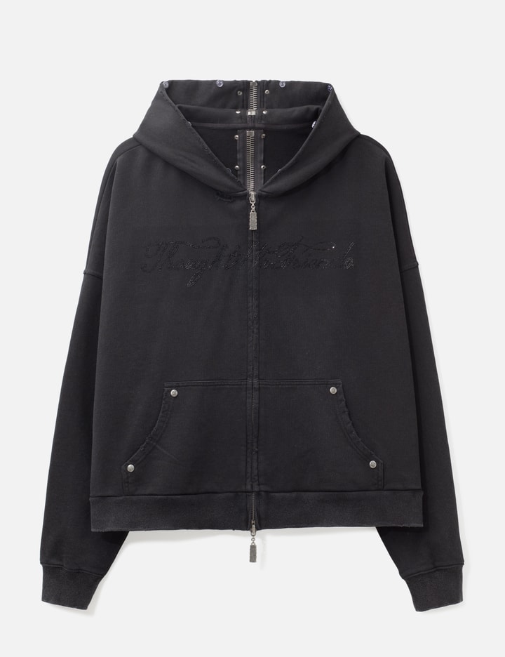 "Nyra" Zip-Up Hoodie With Detachable Fur Trim Hood view 3