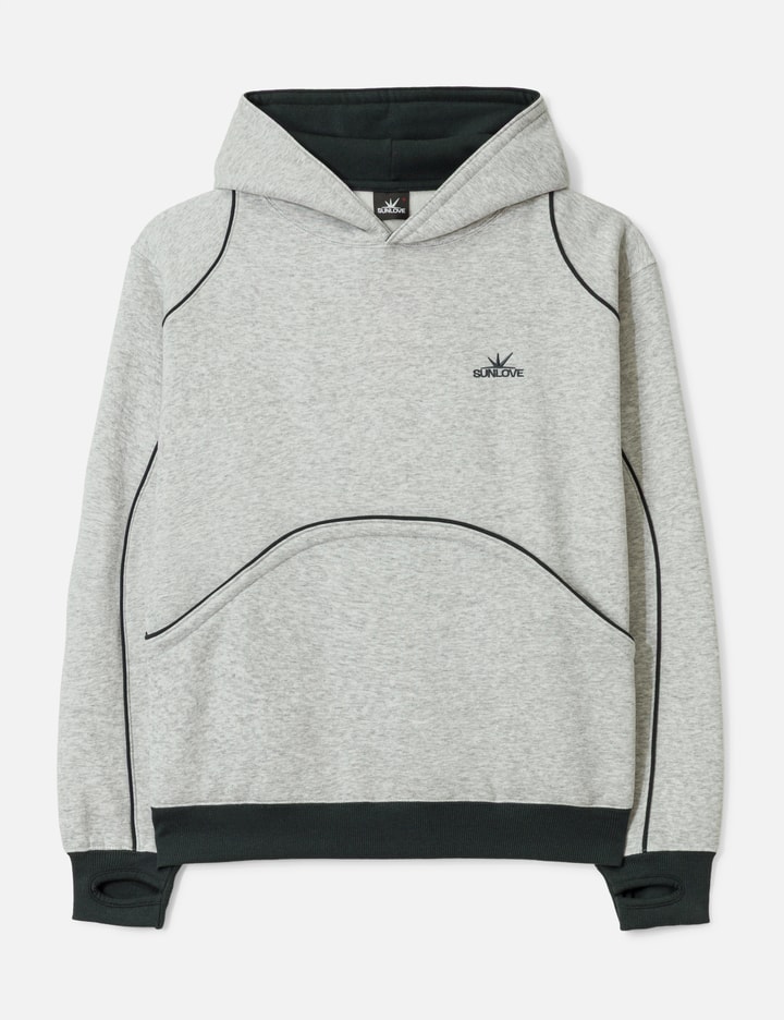 Sunlove Crescent Brushed Hoodie In Gray
