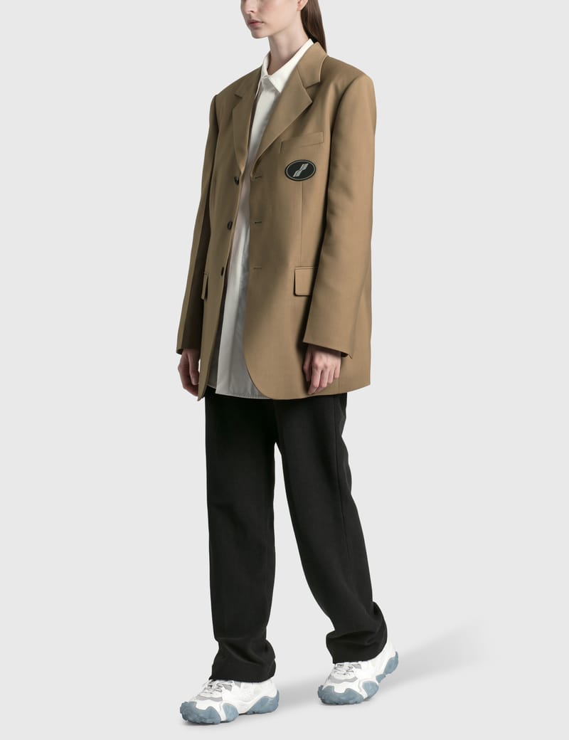 未使用 WE11DONE Straight Fit Suit Trousers With Metal Ring Mサイズ ブラック WD-PT3-21-264-M-BK ウェルダン ストレートフィット スラックス パンツ We11done suits \u0026 blazers for Men | SSENSE