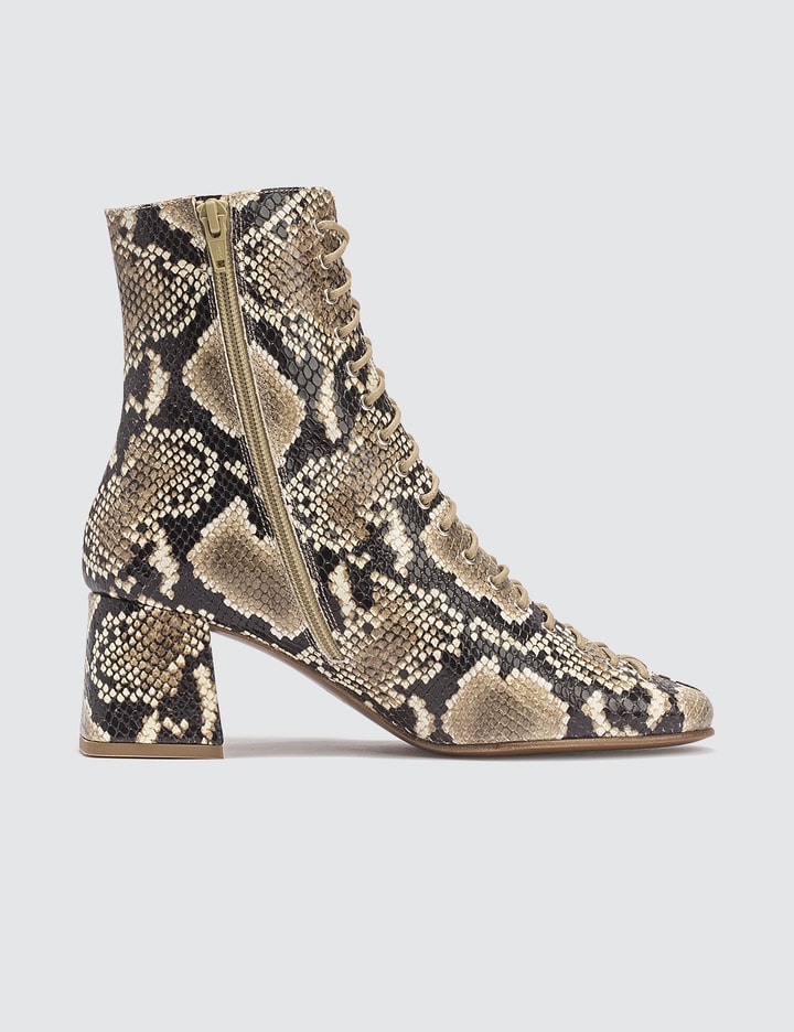 Becca Snake Print Leather Boots Placeholder Image