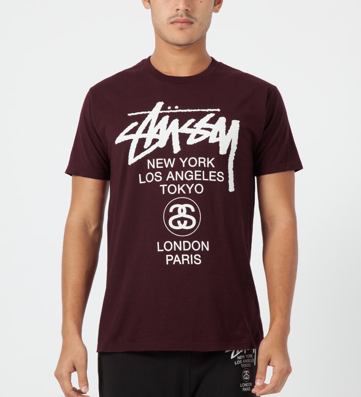 Stussy New York London Los Angeles Tokyo Paris Bronx T-Shirt Mens Small S