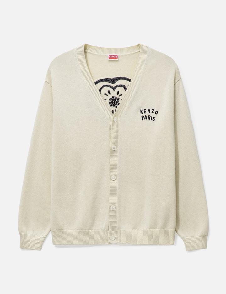 Kenzo Boke Heart Cardigan In Neutral