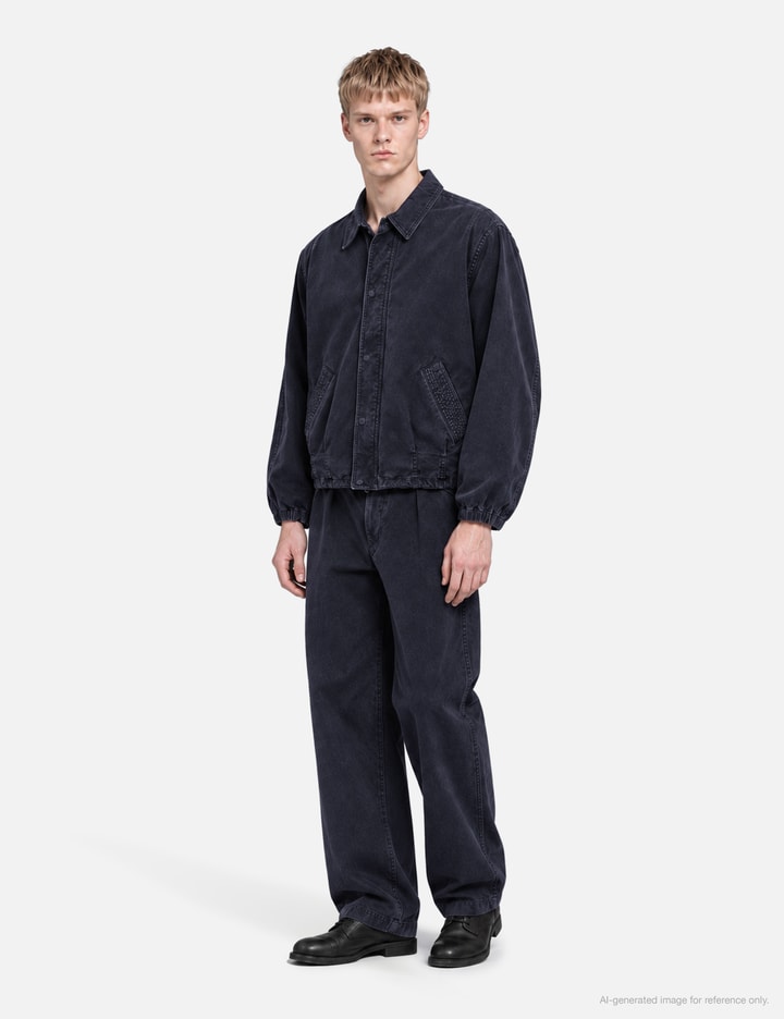 Yoke Peached Cotton Twill Garment-Dye 2 Pleated Trousers