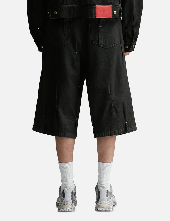 Shop Kusikohc Multi Rivet Denim Shorts In Black