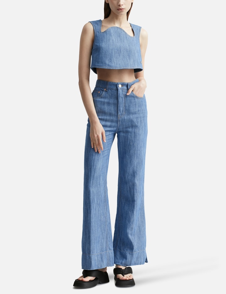 COTTON HIGH WAIST FLARE DENIM Placeholder Image