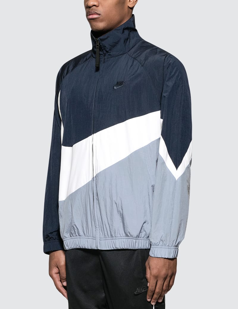 blue black and white nike jacket