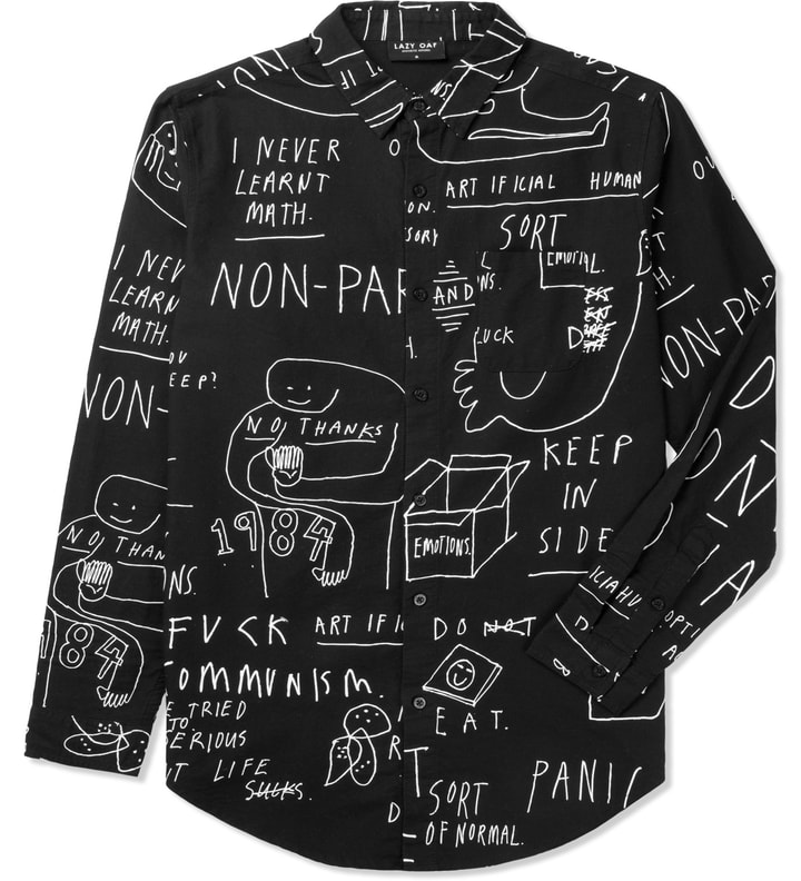 LAZY OAF Black Chalk Board L/S Shirt