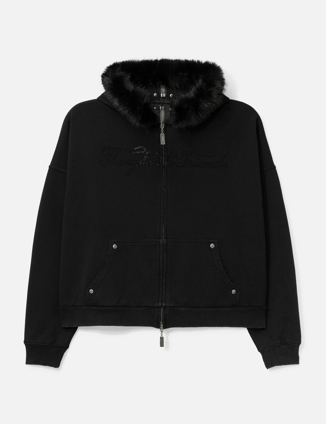 Nyra Zip-Up Jacket With Detachable Fur Hood view 9