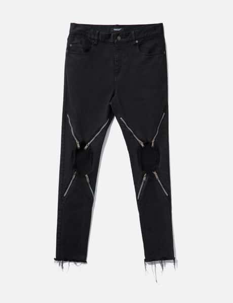 Undercover UC1E4515-2 Stretch Denim 4 Zips Jeans