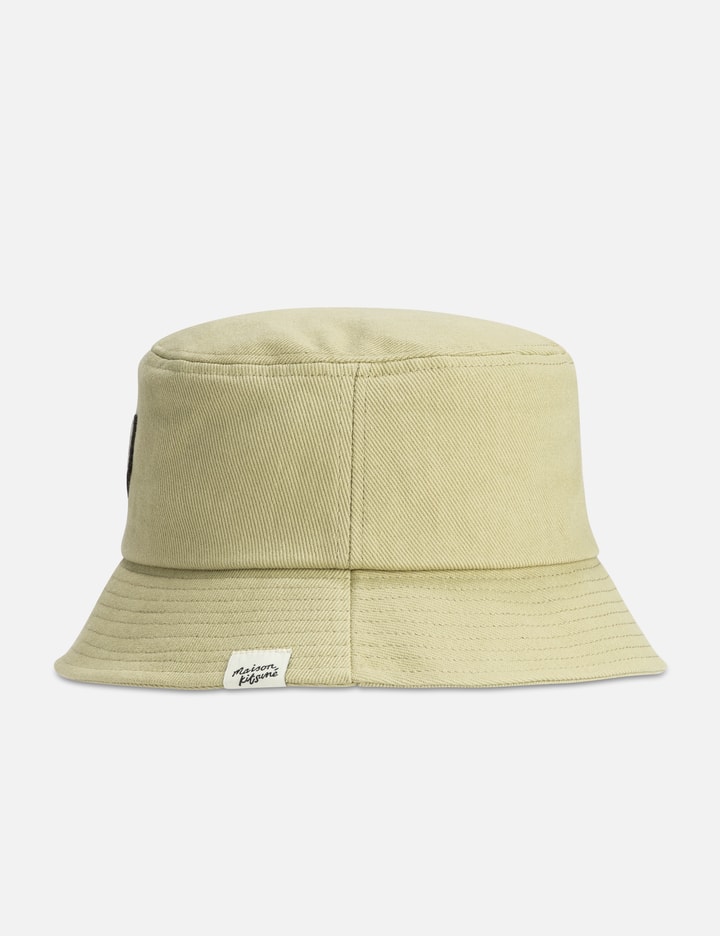 Shop Maison Kitsuné Bold Fox Head Bucket Hat In Beige
