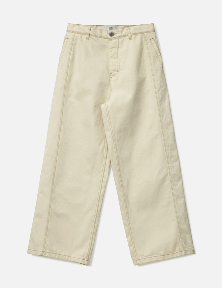Ami Alexandre Mattiussi Beige Cotton Wide Fit Jeans