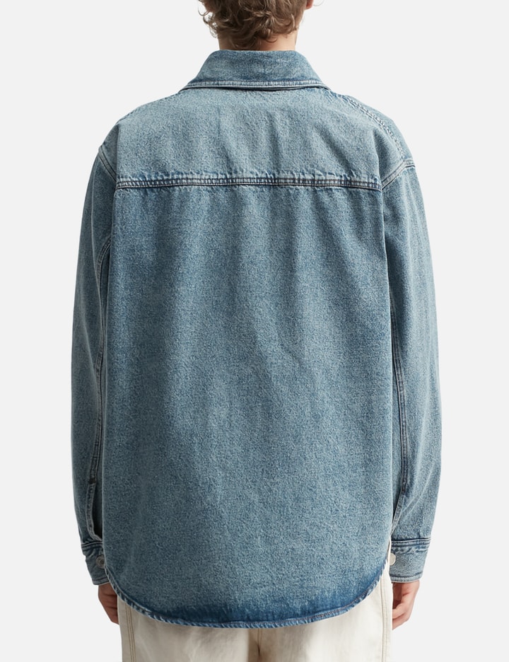 Ami Blue Cotton Knitted Ami De Coeur Overshirt