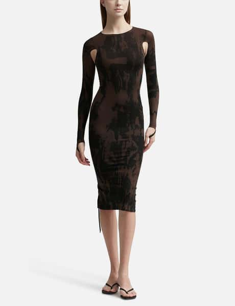CUT-OUT PRINTED SCULPTING DRESS view 11