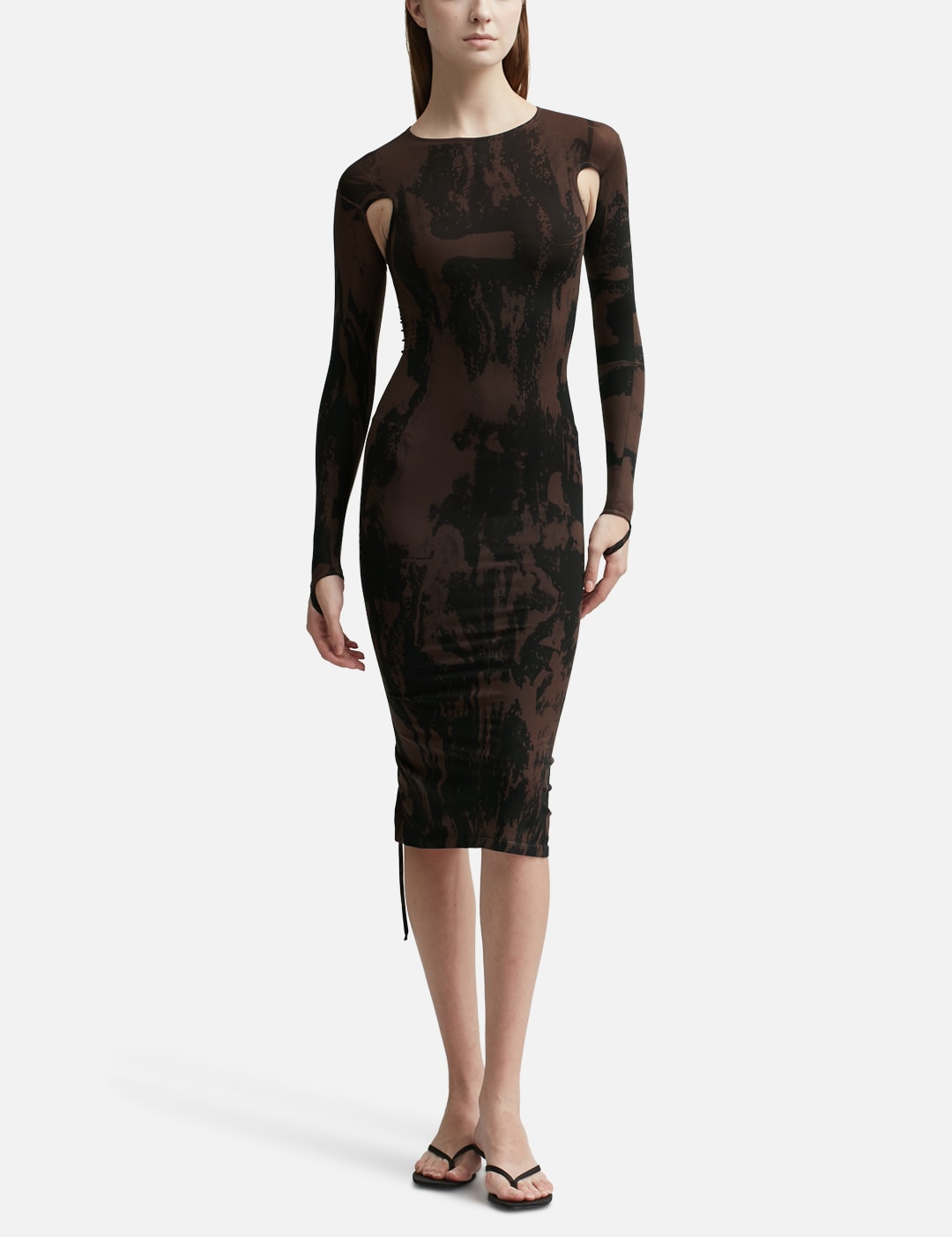 CUT-OUT PRINTED SCULPTING DRESS view 12