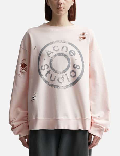 Acne Studios Logo Print Distressed Sweater