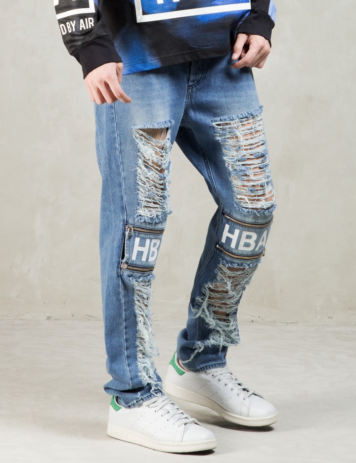 Blue Shredder Zip Jeans Placeholder Image