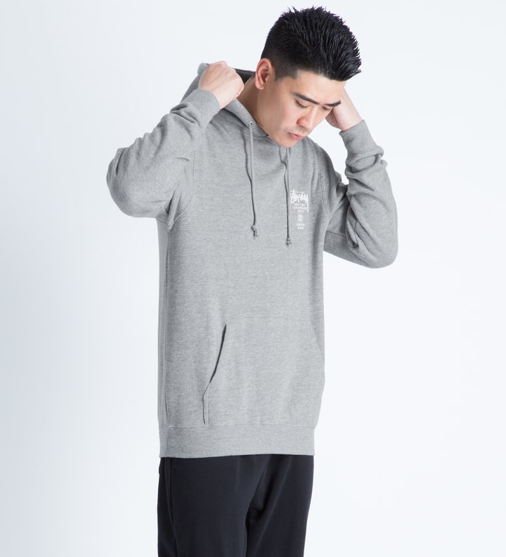 Stüssy Heather Grey World Tour Hoodie