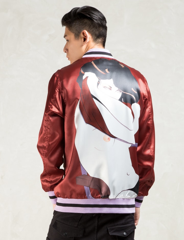 Red Huf X Nagel Reversible Satin Bomber Jacket Placeholder Image