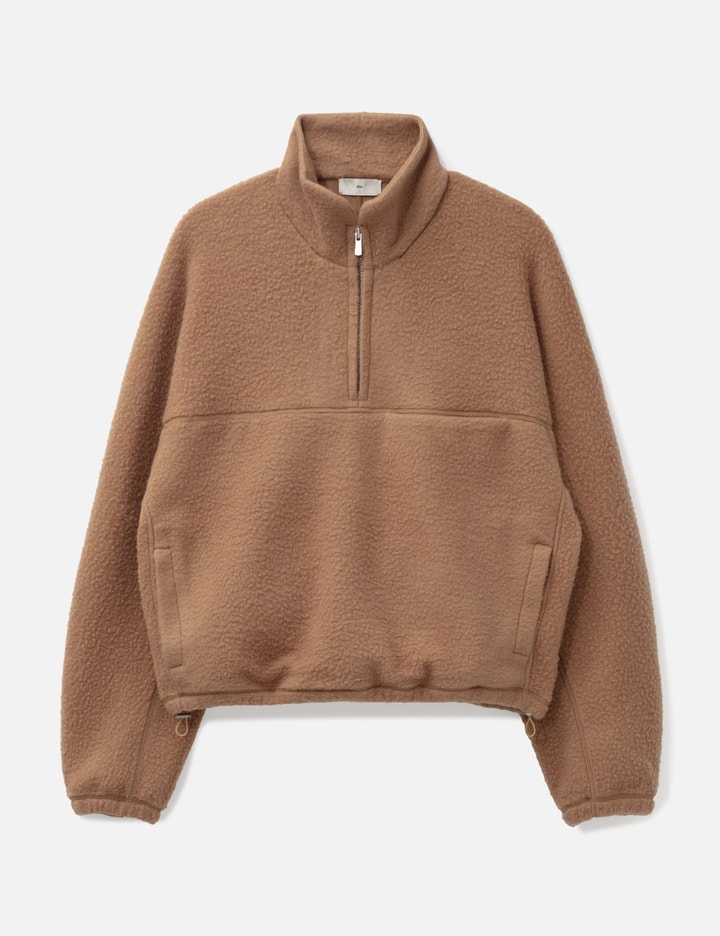 MIER Wool-Blend Quarter-Zip Fleece Pullover